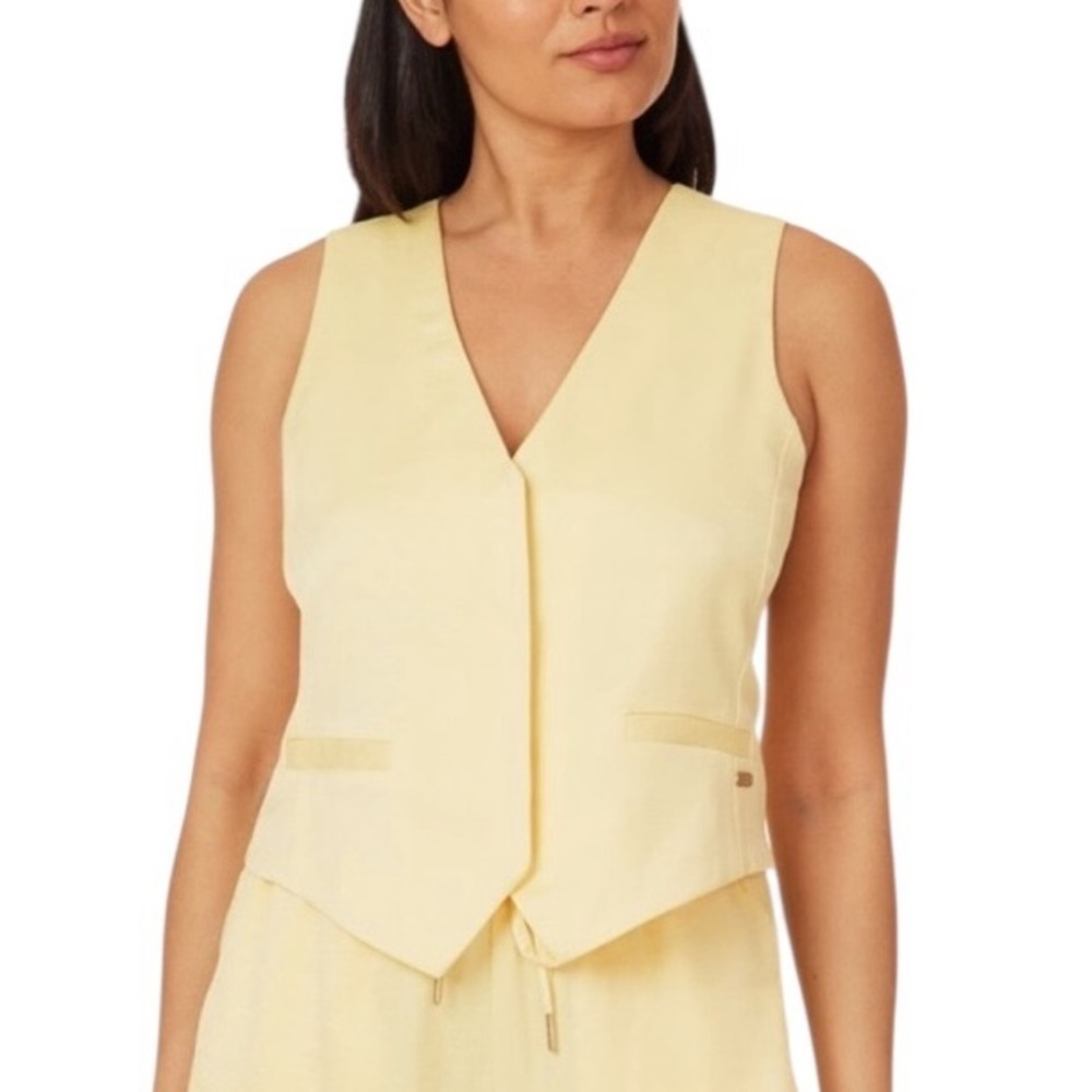 NWT Scotch & Soda Satin Tailored Vest Golden Haze Yellow Small